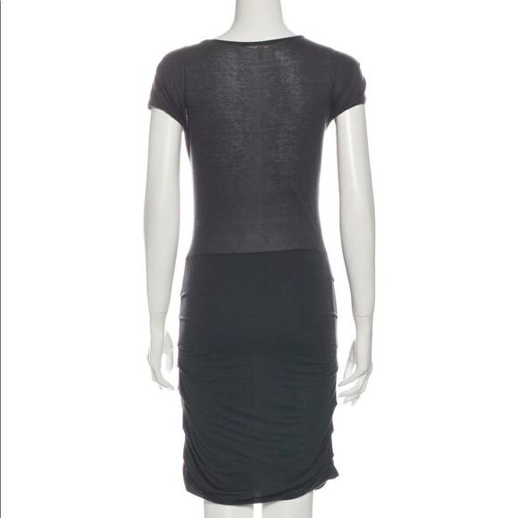 Maje Lace Mesh Eyelet Charcoal Bodycon Dress - Picture 6 of 14